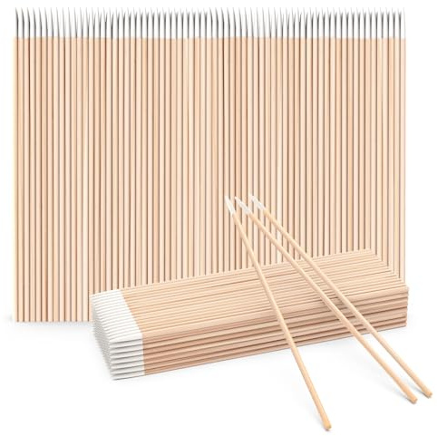 200 hisopos de algodón puntiagudos, aplicadores de maquillaje desechables, hisopo de algodón microblading de precisión de 4 pulgadas para tatuaje de cejas, belleza, maquillaje, limpieza de uñas