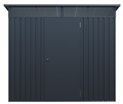 Vente-unique - Abri de Jardin métal en Acier galvanisé - 0,4 mm - Gris Anthracite 4,6 m² - CLAFTON