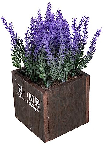 EXAOMBLE Künstliche Lavendelpflanze Im Topf Imitation Blume Für Badezimmer Schlafzimmer Und Küche Dekoration Für Modernes Zuhause Pflegeleicht Und Langlebig