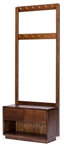 Perchero, Zapatero para recibidor, Mueble de Entrada Industrial con 2 cajones, con Banco de Almacenamiento, para Dormitorio, Sala de Estar (90 x 32,5 x 180 cm) (Color Nogal 80 x 32,5