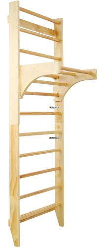 SAYEYBU éChelle SuéDoise De Gymnastique Multi-Usages, Barre De Traction Murale, Barre De Musculation en Bois, pour La PhysiothéRapie, Les éTirements Et Divers Exercices,a