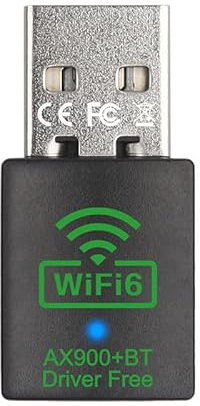 WiFi 6 USB Adapter with Bluetooth 5.4, AX900Mbps Dual Band 2.4G/5G, Plug and Play,Suitable for Computers, Keyboards, mice, Printers, Headphones and Speakers