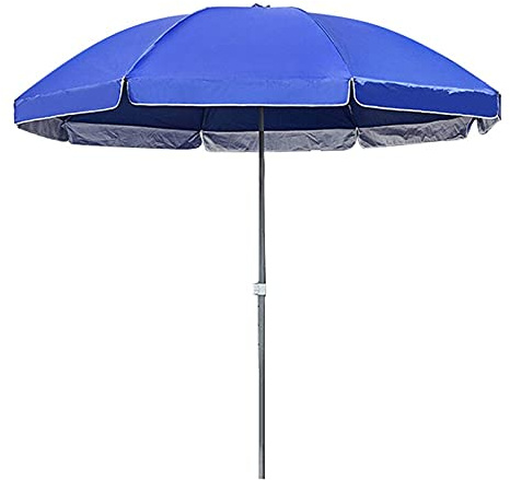 Φ2.4m Round Shade Outdoor Stall Protection Beach Sun Umbrella, Large Fishing Commercial Silver Glue Garden Parasol, Balcony Swimming Pool Camping, Blue