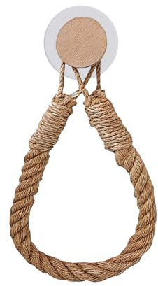 Nzexlyva Chunky Rope Toilet Roll Holder, Suction Toilet Roll Holder, Vintage Style Toilet Roll Holders Rope, Hold Paper, Towel Rack, or Bathroom Accessory