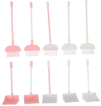 Beaupretty Juego de Miniescobas y Recogedores de 30 Cm para Casas de Muñecas, Accesorios de Limpieza en Miniatura, 5 Piezas, Apto para Niños, Decoración de Muñecas y Juegos de Simulación