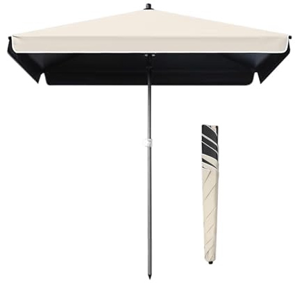 Parasol de Table rectangulaire 180 x 220 cm, Protection UV50+, Parasol de Plage d'extérieur, Parasol de Jardin Portable pour Balcon, Piscine, Cour, terrasse