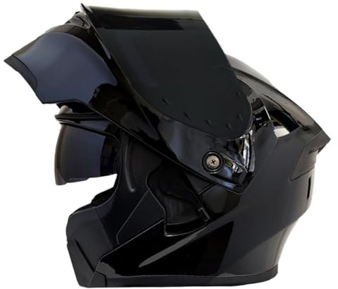 Motorradhelm Klapphelm Integralhelm ECEDOT-Zertifizierung Flip Vollvisierhelm Rollerhelm Mit Doppelvisier Motocrosshelme Scooter Motorrad Helm Sturzhelm Für Damen Herren 3,3XL:65-66CM