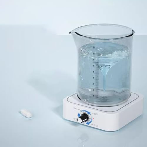 Oniissy Mini Magnetischer Laborrührer mit einstellbarem 200-2000 U/min Drehzahlbereich, 1L-1,5L Kapazität, elektrisches Niedrig- bis Hochgeschwindigkeits-Mischgerät für Labors, Schulen und