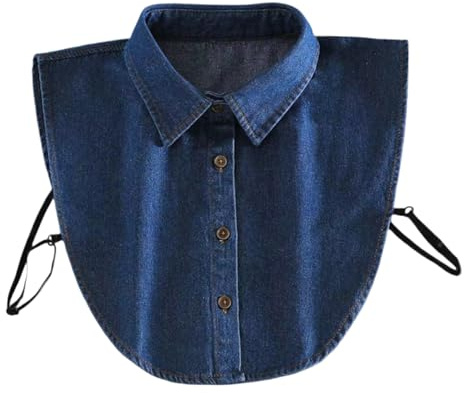 Generico Colletto Staccabile Donna, Denim Mezza Camicia Punta per Ragazze E Donne, Colletto Finto in Denim, Collo Camicia, per Matrimonio Sposa Ballo Abito Camicetta E Maglione