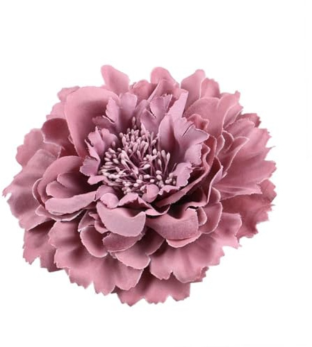 11 cm grande spilla fiore di peonia in tessuto – accessorio oversize per corpetto, abito da sposa, sera o acconciatura, ideale come regalo o decorazione elegante, Grand, Metallo, Senza Gemme
