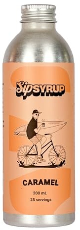 Sip Syrup Mini Coffee Syrup 200ml | Naturally Flavoured Syrup with Madagascan Vanilla & Sea Salt | Barista Style Syrup for Coffee, Hot Chocolate & Iced Drinks | Made in Wales (Caramel)