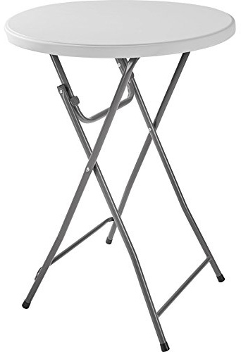 tectake® Ståbord hopfällbart, passar som barbord för fest, bröllop och event, stabilt cocktailbord med robust bordsskiva för inomhus- och utomhusbruk, enkel att rengöra - Vit