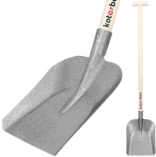 KOTARBAU® Robuste Schaufel 285 x 230 mm Gartenschaufel für 38 mm Stieldurchmesser Stahlschaufel zum Aufnehmen von Schüttgut MIT HOLZSTIEL