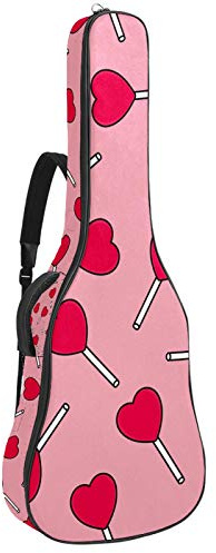 Gitarrentasche mit Reißverschluss, wasserdicht, weich, für Bassgitarre, Akustik- und klassische Folk-Gitarre, Pink