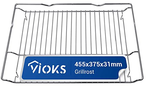 VIOKS Griglia di ricambio per forno, 455 x 375 mm, HEZ634000 per Bosch 00577170 e griglia in acciaio inox, per forno
