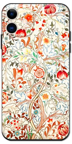 Berkin Arts Compatibile con Custodia per iPhone 12 Mini Cover Silicone con protezione per lo schermo Fioriture ornamentali intricate rosa (William Morris-Acanto)