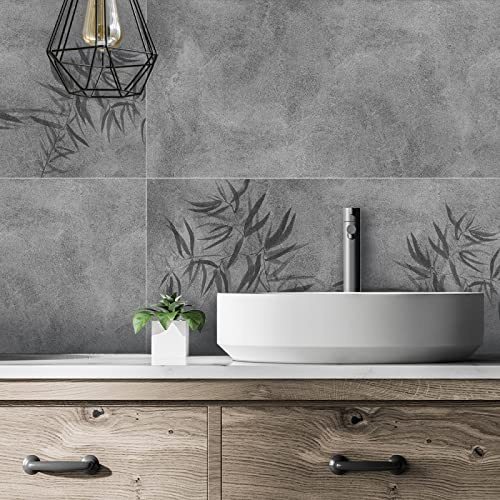 Piastrelle Adesive Cucina 30X60cm Cemento Grigio Mattonelle Adesive Bagno Pvc Impermeabile Adesivi per Piastrelle Parete Fai da Te Adesivi per Cucina Decorazioni,Piastrelle Cucina Moderna
