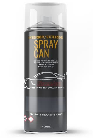 Xtremeauto Spray Paint Finish For Indoor And Outdoor Use Garden Cars Home Kitchen Bathroom Furniture Art Craft Bikes Radiators Metal Wood Plastic Glass UPVC Stone PVC RAL 7024 Graphite grey