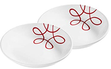 GMUNDNER KERAMIK Pur Geflammt Lot de 2 assiettes creuses Rouge Ø 20 cm