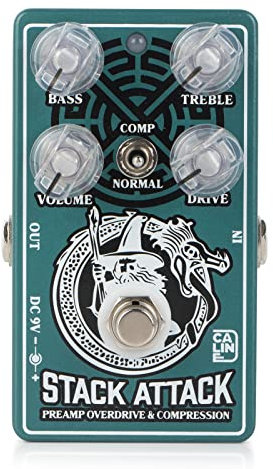 Caline CP-509 Stack Attack Preamp Overdrive & Compressor Pedal True Bypass Aluminum Alloy Casing