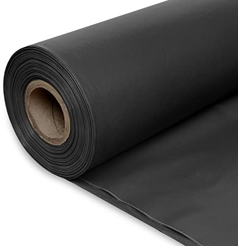 Hypafol Baufolie Typ 150 I 4m x 25m (100m²), schwarz, LDPE-Reg. I Estrichfolie | Abdeckplane für drinnen & draußen I Maler Abdeckfolie zur Renovierung, Sanierung, Baustellen I Bauplane, Bodenfolie