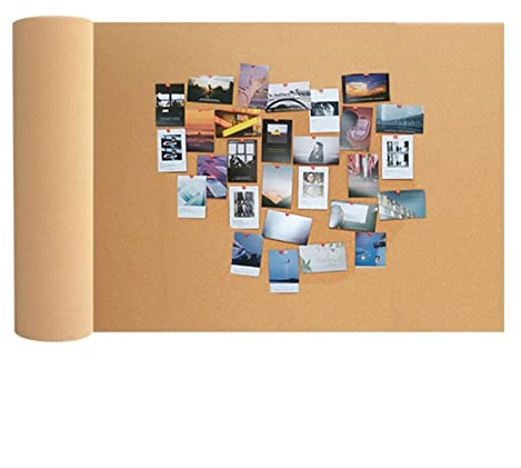 Panneaux Auto-Adhésifs en Liège - Rectangle Réutilisable, Feuilles Adhésives, Tableau d'Affichage Modulaire Naturel 125x40cm (Épaisseur 6mm/0.23'')