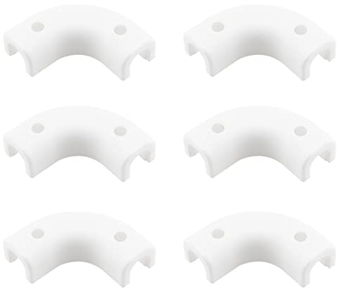 HJGarden 6 piezas de tubo de agua de flujo de curva Clip de fijación de 90 grados Soporte de esquina de codo para tubo de 1/4 pulgadas / 3/8 pulgadas RO Tubing-Blanco