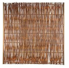 Weidenzaun | im Maß 180x180 cm (Breite x Höhe) | mit seitlichem Rahmen | aus geölter Weide mit braun gebeizten Holzrahmen (Kiefer/Fichte) | Sichtschutz Weide | Sichtschutz-Zaun | Weidenflechtzaun