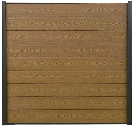 Complete Composite Fence Panels Bundle - Composite Fencing Slats - 6ft high (Teak)