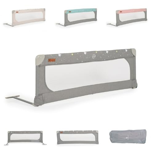 Cangaroo Bettschutzgitter Leinen 130 cm Bettgitter Rausfallschutz Front klappbar grau
