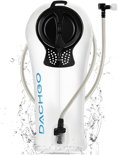 Dachgo Hydration Bladder, 1.5L 2L 3L Water Bladder for Hiking Backpack, BPA-Free & Taste-Free Hydration Water Reservoir, Camping Cycling Running (Clear White, 3L)