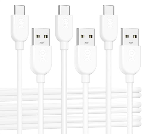 Cable Matters 3er-Pack flexibles USB A auf USB C Kabel 0,9m zum Schnellladen mit 3A (USB auf USB C Ladekabel) in Weiß, kompatibel mit iPhone 15/15 Pro/15 Plus, iPad Pro, Samsung Galaxy S23