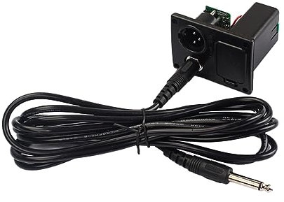HOMSFOU Boîtier De Piles 9 v pour Guitare Acoustique avec Câble 3 M, Support De Batterie De Guitare Plat, pour Micro Actif, Basse Et Ukulélé, Connexion Jack 4 Broches, Noir