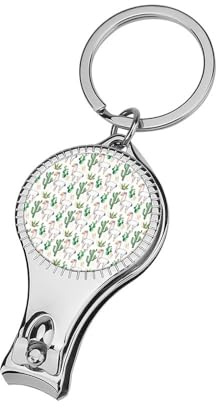 Tagliaunghie con cactus, fiori e lama, tagliaunghie carino per unghie per donne e uomini