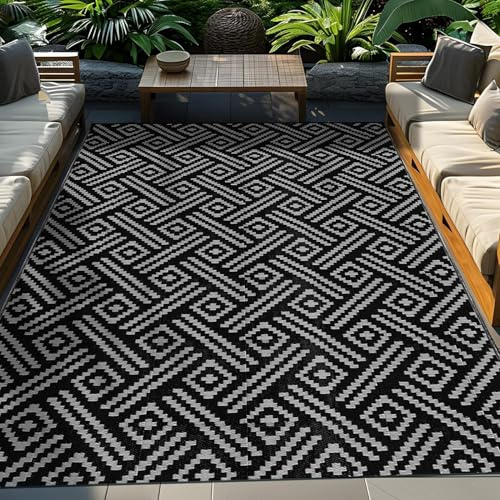 HGTRH Tapis Exterieur Resistant Pluie Terrasse 200x300, Tapis De Jardin Exterieur Impermeable,Lavable Antiderapant Durable Moquette Exterieur pour Terrasse Balcon Plage Jardin Pique-Nique
