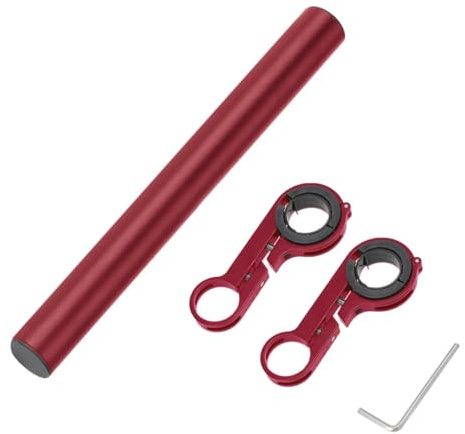 Fkereg Bicycle Handlebar Extender, 7.9 Inch Double Clamp Mount Handle Bar Extension for Bike, Aluminum Alloy Handlebar Extensions Bracket for Bicycle, Cycling Equipment Attachment, Red