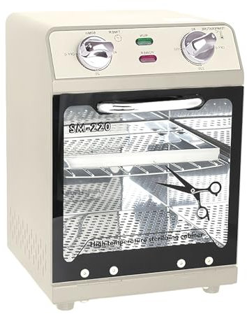 Stérilisateur 600W, 8L Désinfection par Stérilisateur à Air Chaud, Haute Température Max 220 °C, Multifonctionnel Sterilisateur pour Outils à Ongles, Outils Cosmétiques, Outils De Coiffure (Beige)