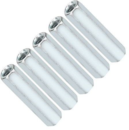 Professional Zinc Plated Carbon Steel Hex Coupling Nut 5pcs Threaded Rod Coupling for Fastening Bolts, Studs or Machine Screws to Connect Bolted