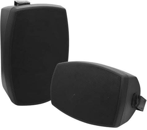 PNWCZ 6.5 Inch Outdoor Waterproof Wall Mount Speakers - Bluetooth 5.3, Wired Wall Mount Active Speakers,Waterproof， Weatherproof Design, Compatible with Home Theater/Patio/Garden (Pair Black)