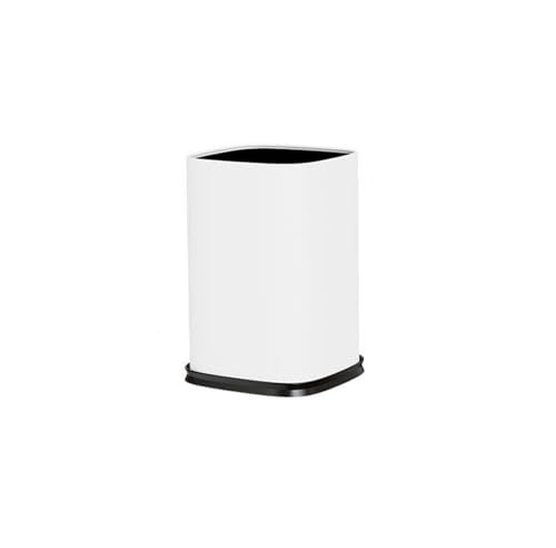 CJHFR472SG Poubelle Cuisine Poubelle à Jet Droit avec Couvercle, Corbeille à déchets Blanche et argentée adaptée à la Maison, à la Cuisine et au Bureau Bacs à déchets(Blanc)