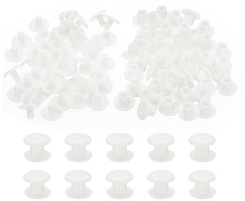 PATIKIL M5x5mm Perno Di Plastica, 50 Set Perni Di Plastica Chicago Screws Perno Di Fissaggio Rivetto Perno Press-on Fibbia Per Album Fotografici E Scrapbook In Pelle, Bianco