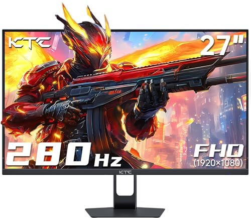 KTC Moniteur de jeu 27 pouces, 280 Hz 1 ms GTG FHD VA, FreeSync & G-Sync 126 % sRGB Réduction de la lumière bleue, HDR VESA DP 280 Hz HDMI 240 Hz 144 Hz USB H27E22P