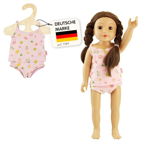 Heless 2514 - Puppen-Unterwäsche Prinzessin Emily, in Rosa, 2-teiliges Set mit Unterhemd und Slip, für Puppen und Kuscheltiere der Größe 35-45 cm