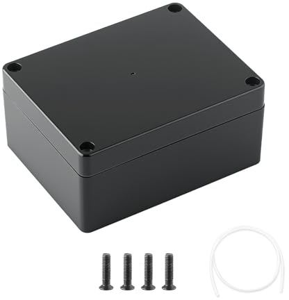 Black Plastic Power Supply Waterproof Box, Indoor And Outdoor Security Monitoring Electronic Connection Box, Switch Button Box, Wiring Distribution Box(115x90x55mm)