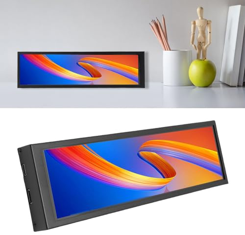 Ausla 8,8 Pouces Écran Secondaire pour Ordinateur Moniteur LCD de Température PC 1920x480 HD IPS Angle de Vue de 178 Degrés avec (sans Wi-FI)