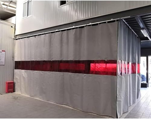 Manta de Fibra de Vidrio para Soldadura Resistente a los Rayos UV con Paneles de visión, Cortinas de Puerta soldadas ignífugas de 20 milésimas de Pulgada para almacenes, talleres de mantenim