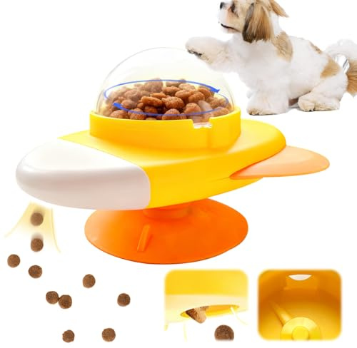 Interaktives Hundespielzeug Hund Slow Feeder Raketeform Interaktive Futterspender Katzen Hund mit Saugnapf Futterspender Katzen Hund für Innen- und Außenbereich