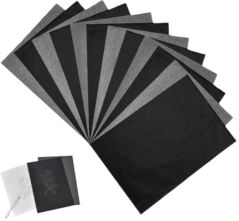 50 Blatt Pauspapier A4,Kohlepapier,Transferpapier,Kohlepapier zum Nachzeichnen,Abpauspapier,Durchschlagpapier,Pauschpapier A4,Schwarzes Graphitpapier,Transfer für Paper,Leinwand,Holzprojekten