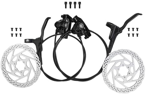 Vibsky Shimano MT200 - Juego de frenos de disco hidráulicos de doble pistón con tubo de PVC delantero de 800 mm y trasero de 1600 mm, para bicicleta de montaña y bicicleta de carretera, color negro