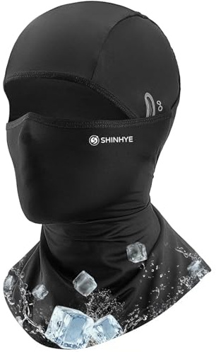 ShinHye Sturmhaube Motorrad Sommer - Sturmhaube Motorrad für Damen und Herren, Kühlung Sturmmaske Atmungsaktiv Balaclava für Outdoor Sports Radfahren, Fahrrad (Schwarz)